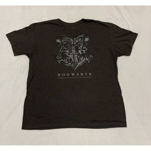 Harry Potter Shirt Size 2XL Gray Hogwarts Graphic Print Crew Neck
